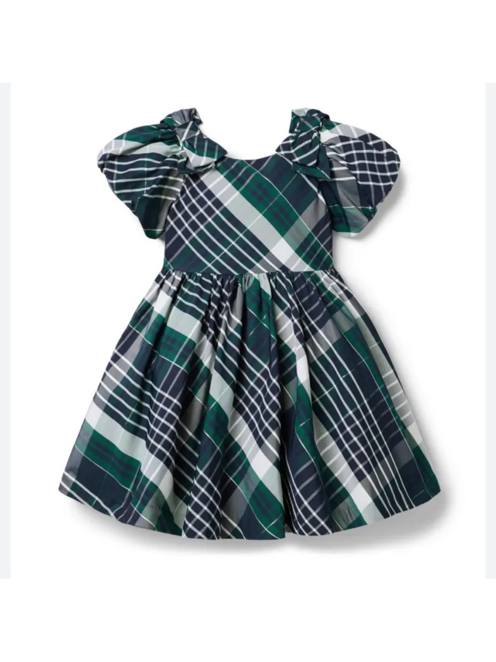 Janie and Jack Plaid Puff-Sleeve Dress